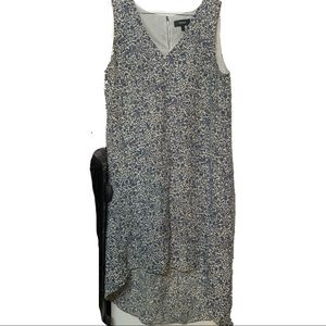 Theory 100% Silk Ditzy Floral Print Alderdale Tent Shift Dress High low